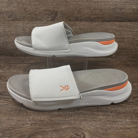 Kuru Moment Slides Men\'s 13 Gray Orange Sandals Beach Slip-On Shoes main image 8